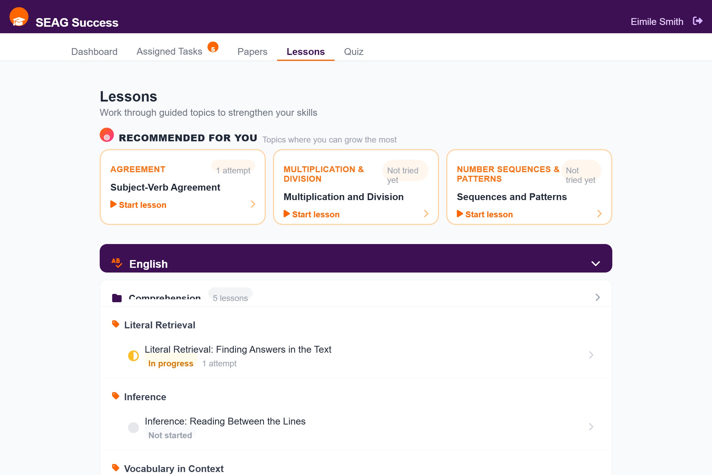 Guided lessons with theory, examples and practice questions
